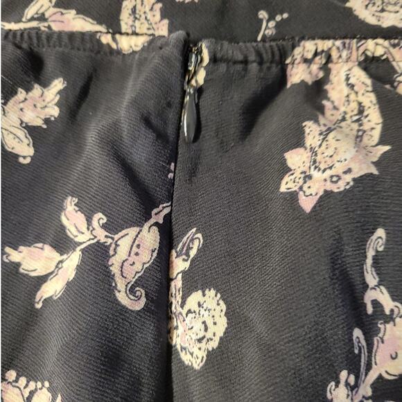 Vintage 90's Y2K Silk Floral Midi Skirt Whimsigoth Dark Fairy Goth  Plus Size 1X - Picture 4 of 5